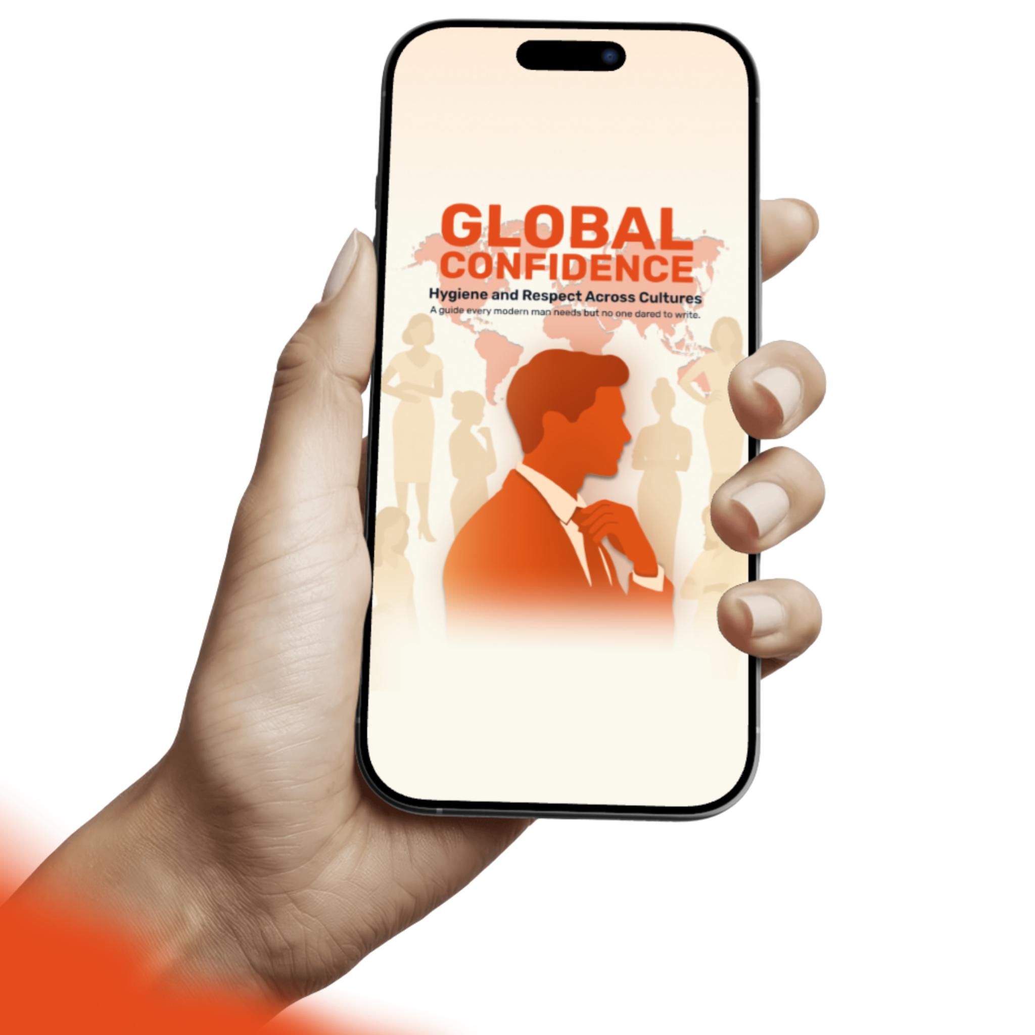 Global Confidence eBook cover on a phone